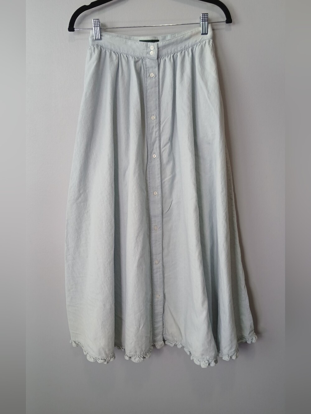 Lauren Jeans Co. Ralph Lauren Chambray Maxi Skirt Womens 2P Cottagecore Coastal